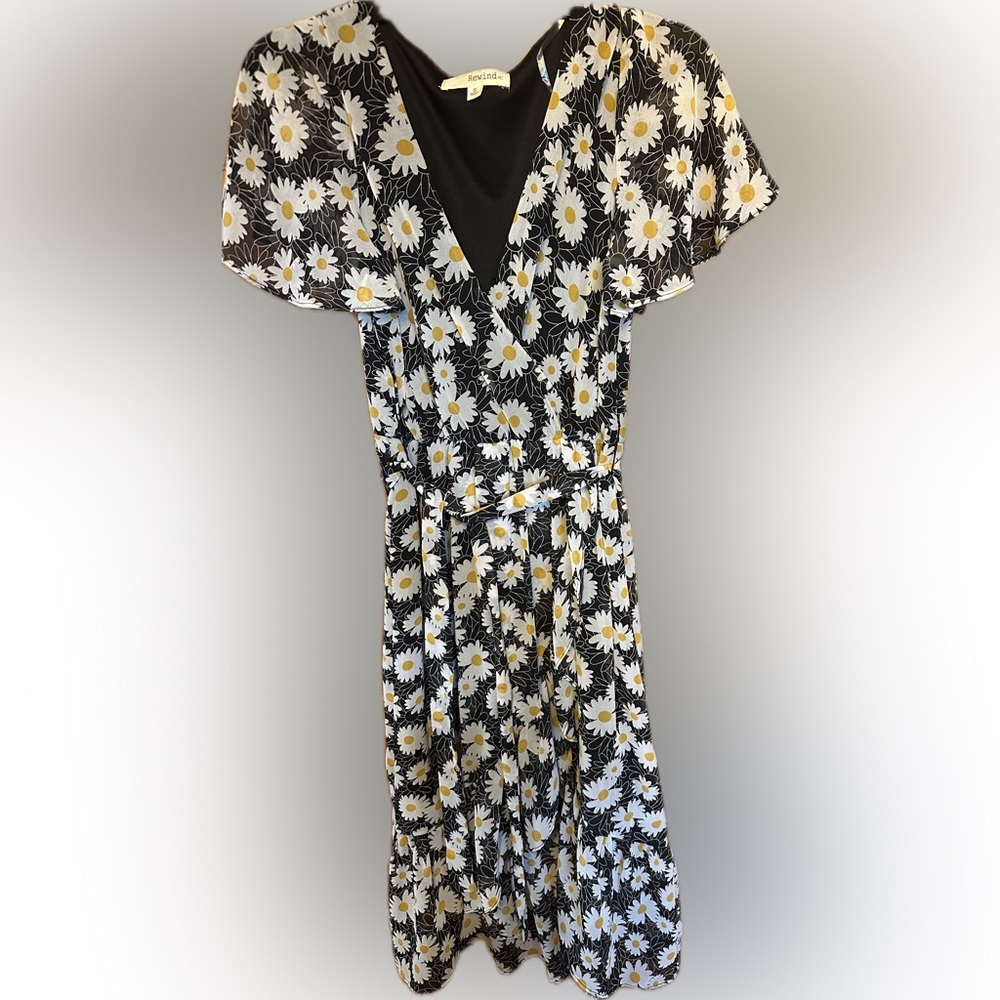 Rewind Black and White Floral Dress